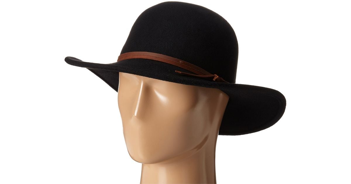 brown leather floppy hat