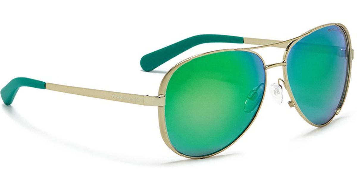 michael kors green aviator sunglasses