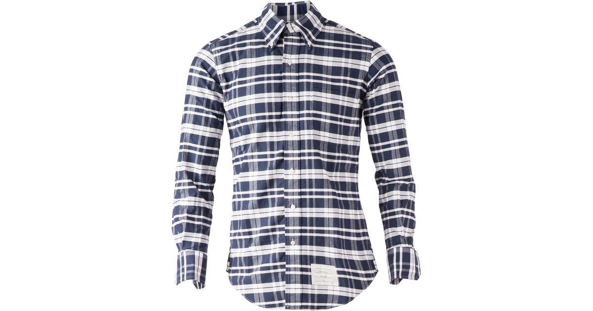 thom browne checked shirt