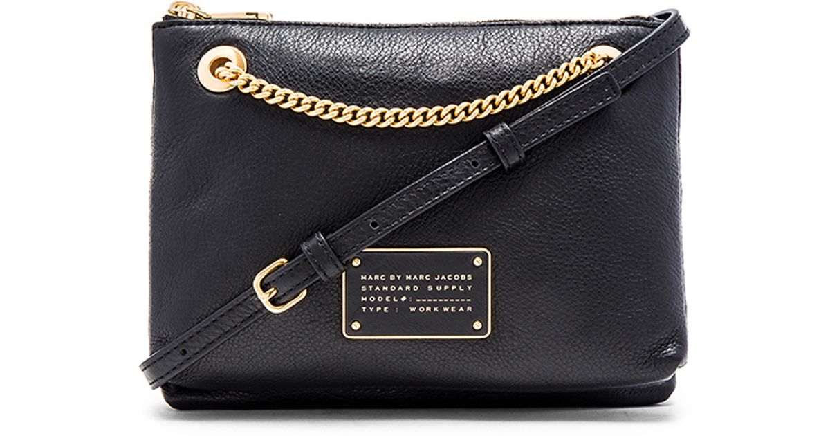 Marc By Jacobs Black New Too Hot To Handle Leather Cross Body Bag