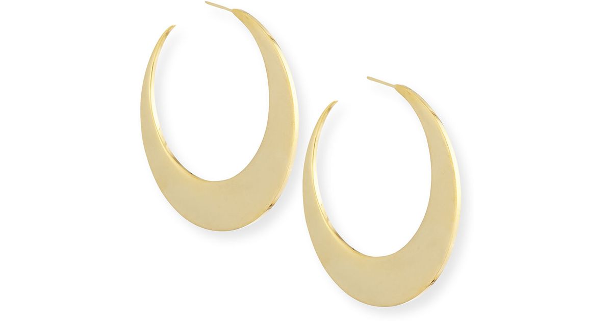 Lyst Rebecca Minkoff Flat Hoop Earrings In Metallic