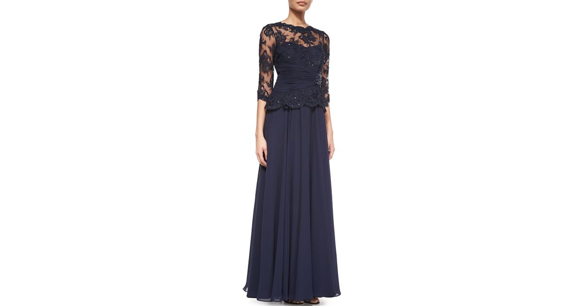 teri jon peplum gown