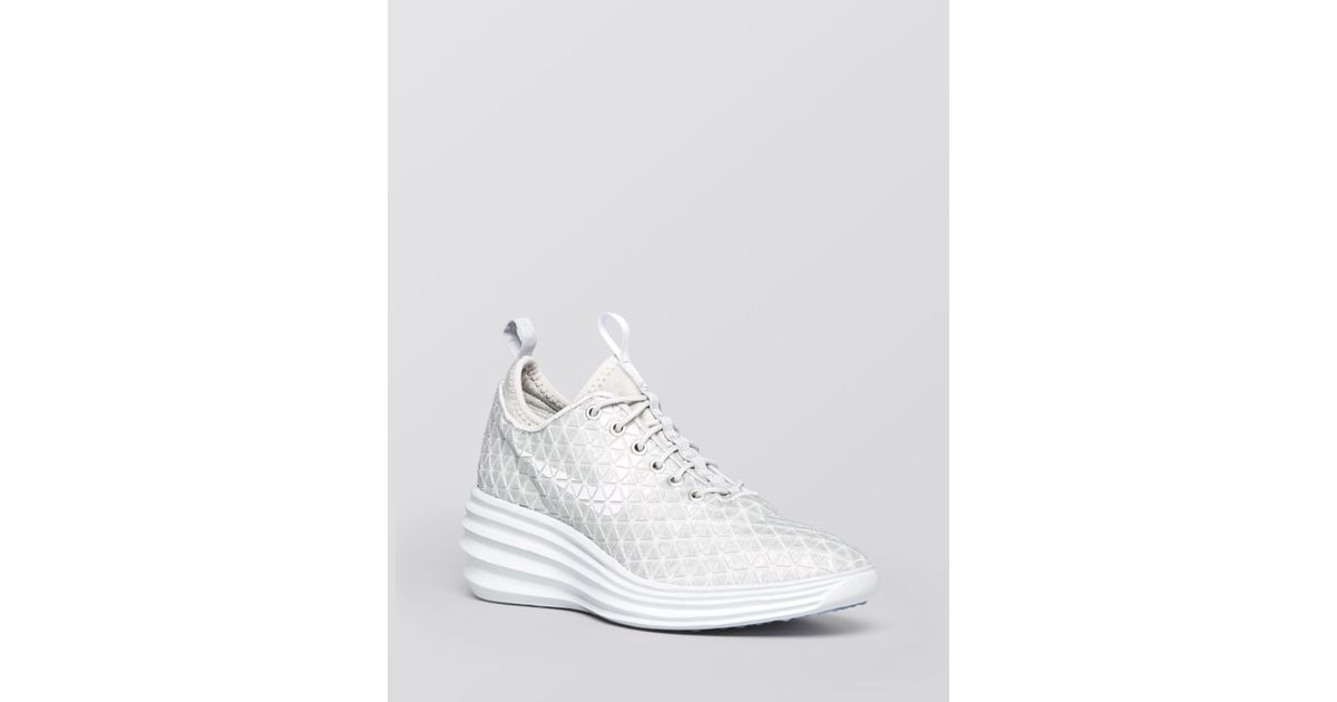 nike white platform shoes