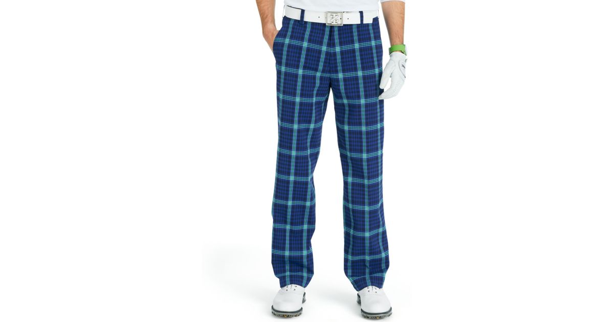 Izod Plaid Performance Golf Pants in Blue for Men Lyst