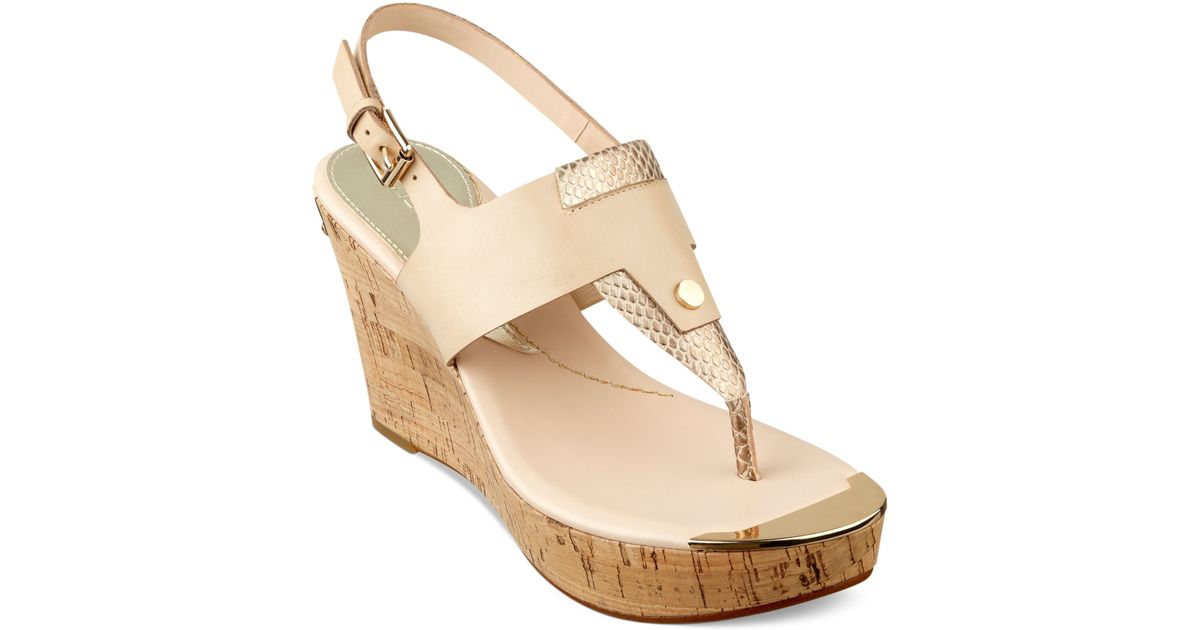 guess tan wedge sandals