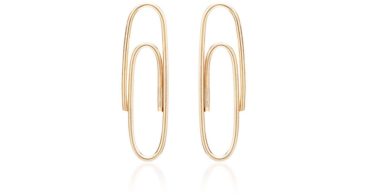 Lyst Lauren Klen Paperclip Earrings In Metallic