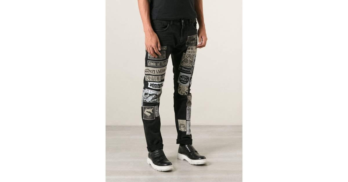 DIESEL Patch Jeans in Black for Men | Lyst