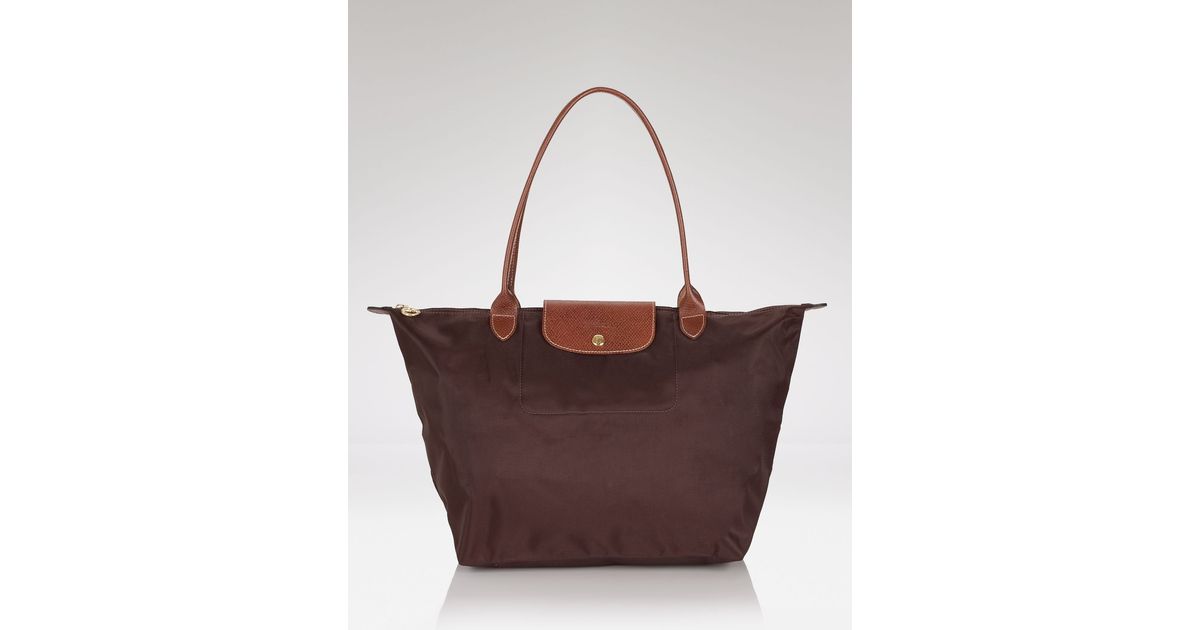 Longchamp Synthetic Le Pliage Large Shoulder Tote in Chocolate (Black