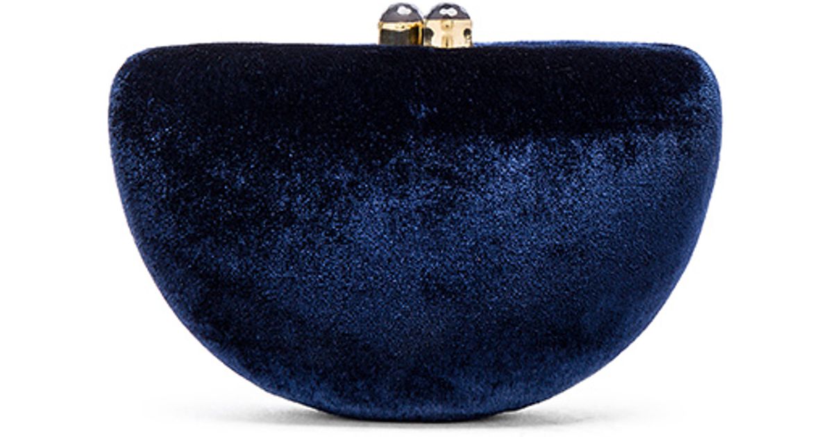 navy velvet clutch