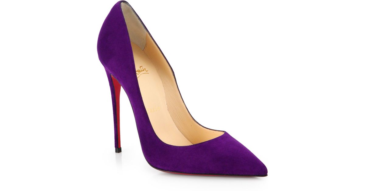 Christian Louboutin So Kate Suede Pumps in Purple | Lyst