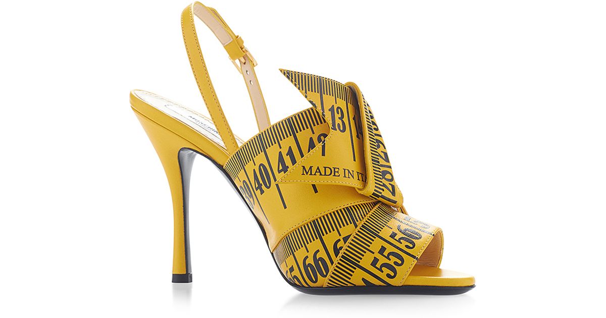 Moschino Measuring Tape Sandal in Yellow - Lyst
