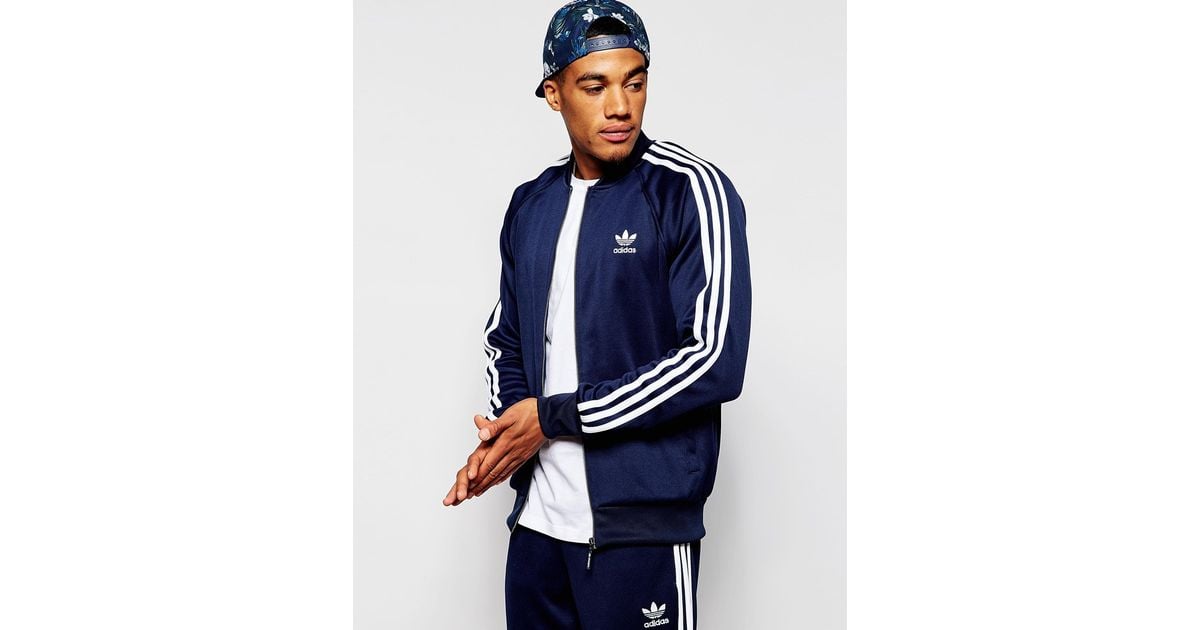 adidas Originals Superstar Track Jacket in Blue for Men | Lyst