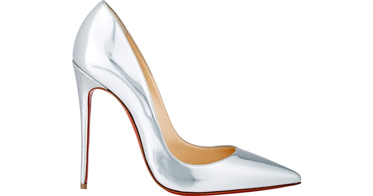 silver louboutin pumps