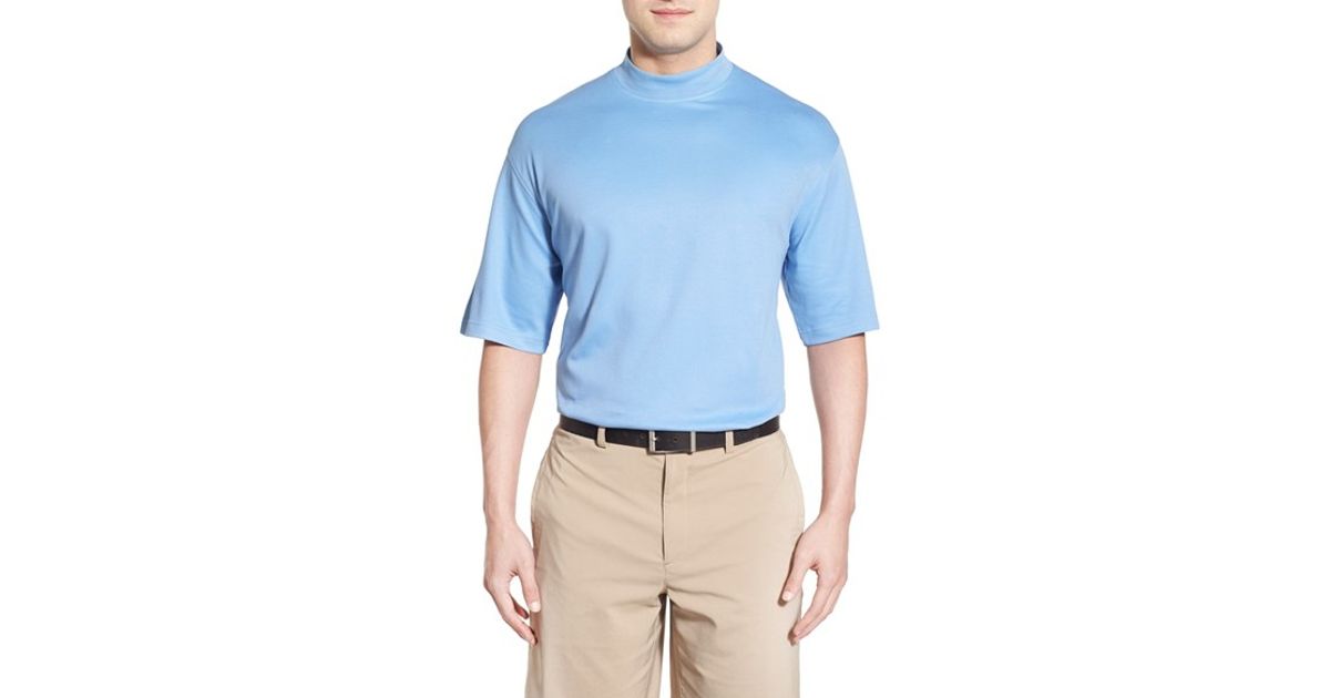 Lyst Lone Cypress Pebble Beach Knit Golf Shirt In Blue For Men