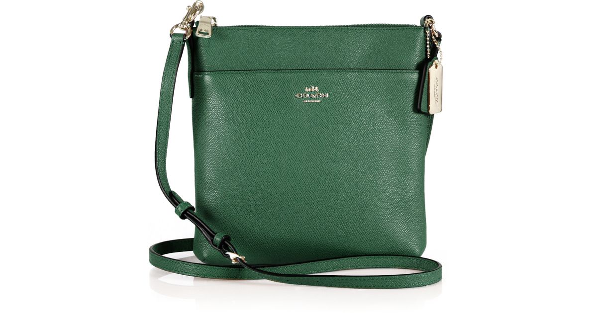 Coach Courier Textured Leather Crossbody Bag in Green Lyst