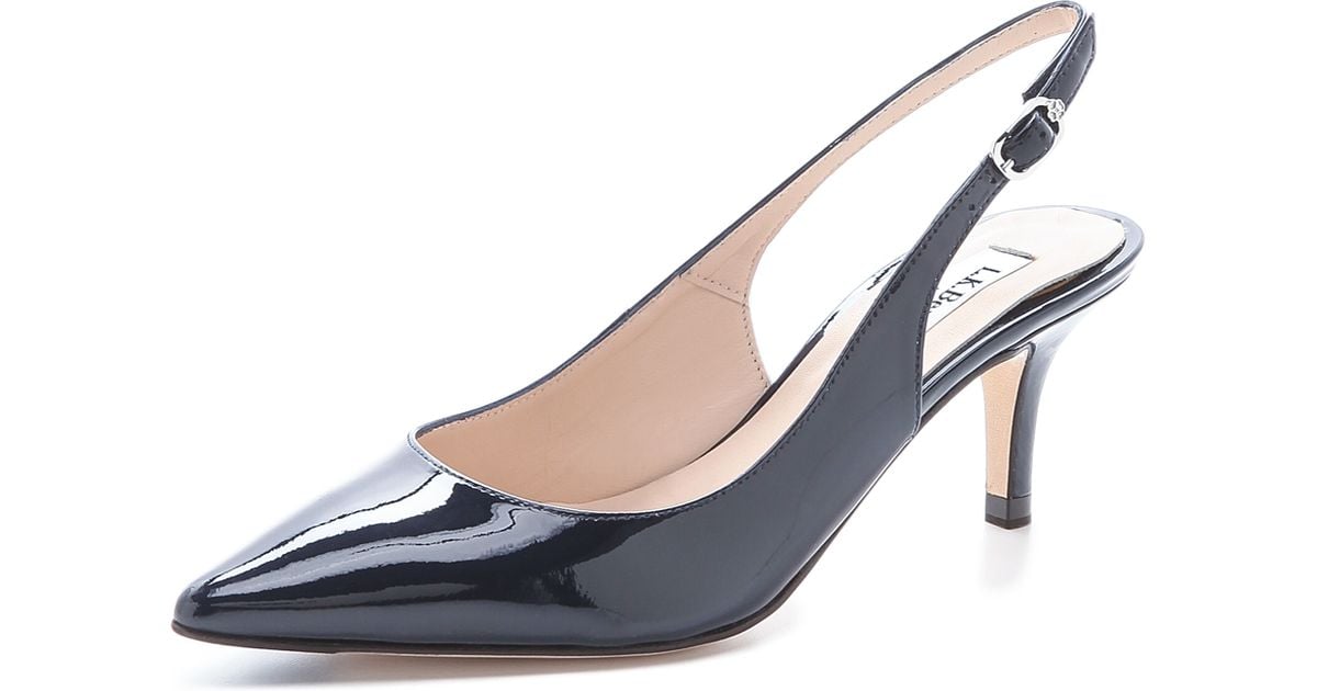 navy blue suede slingback shoes