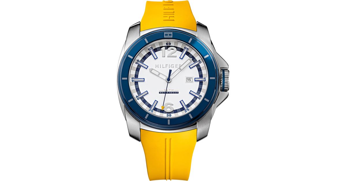 tommy hilfiger blue silicone strap watch