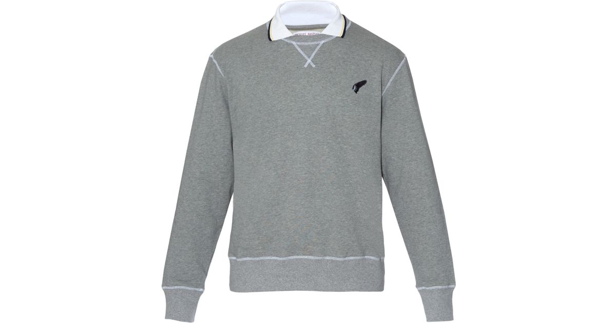 sweater with collared shirt attached