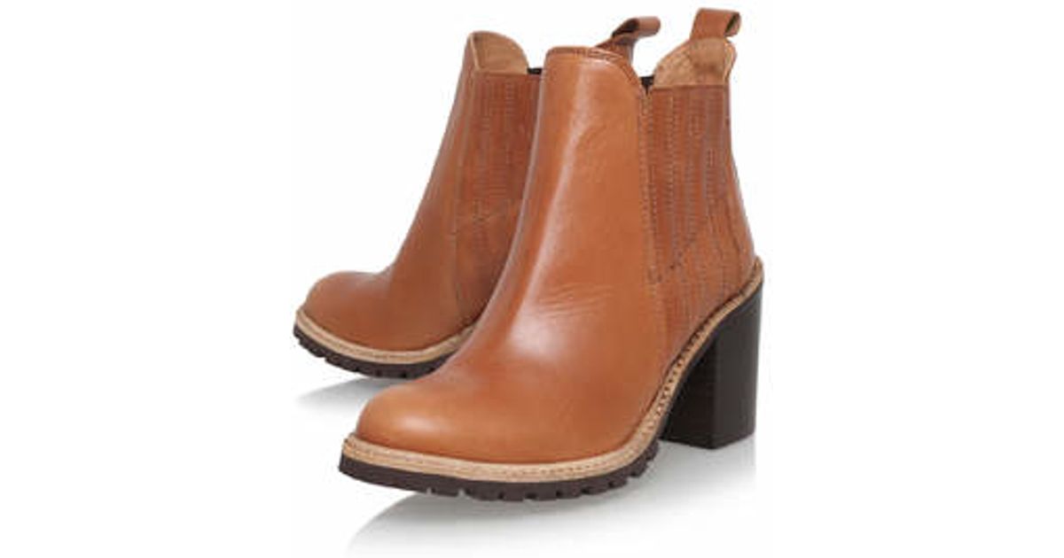 tan mid heel ankle boots
