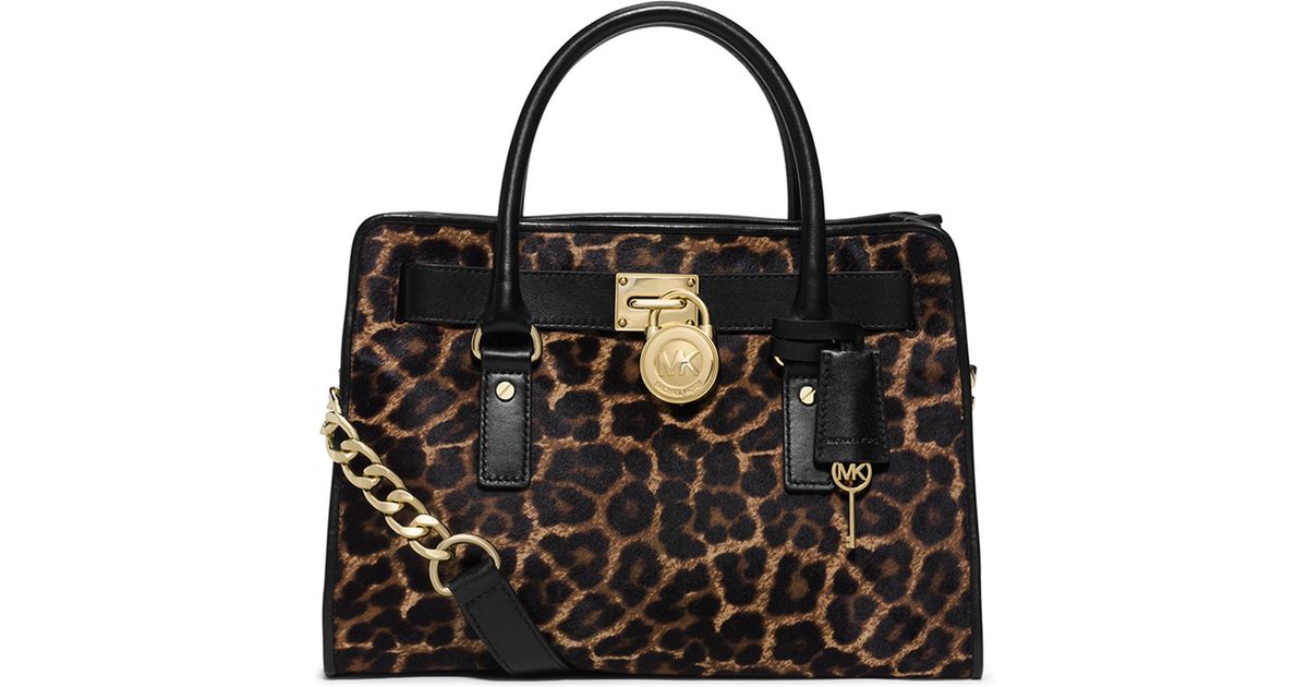 Prism Large Animal-Print Calf Hair and Leather Satchel