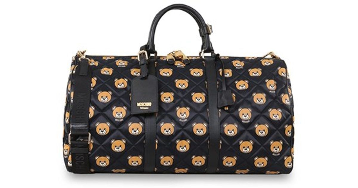 Moschino Bear Print Quilted Weekend Bag 