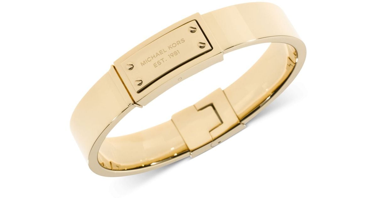 Michael Kors GoldTone Plated Stainless Steel Pavé Hinged Bangle Bracelet   MKJ5976710  Watch Station