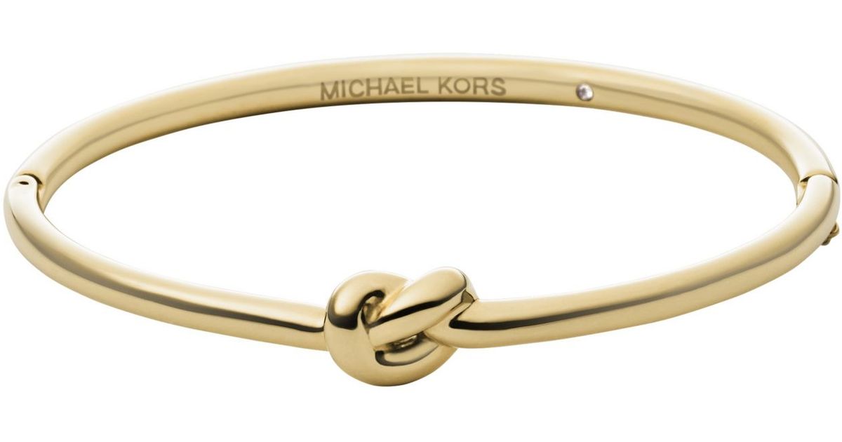 Lyst Michael Kors Gold Tone Knot Bracelet In Metallic
