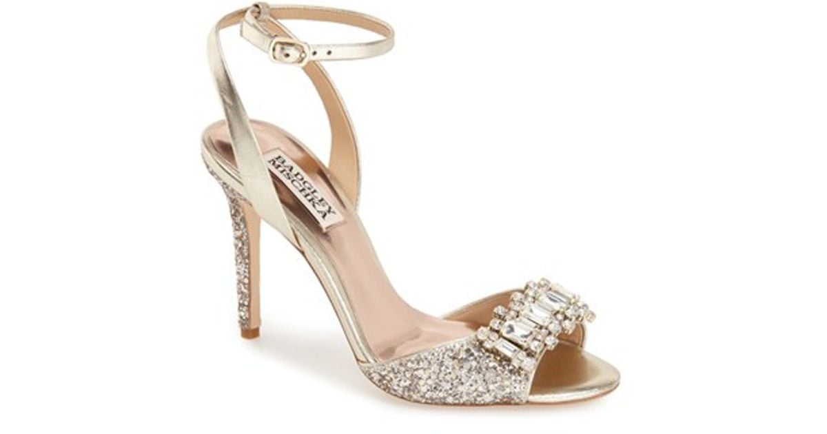 badgley mischka gold shoes