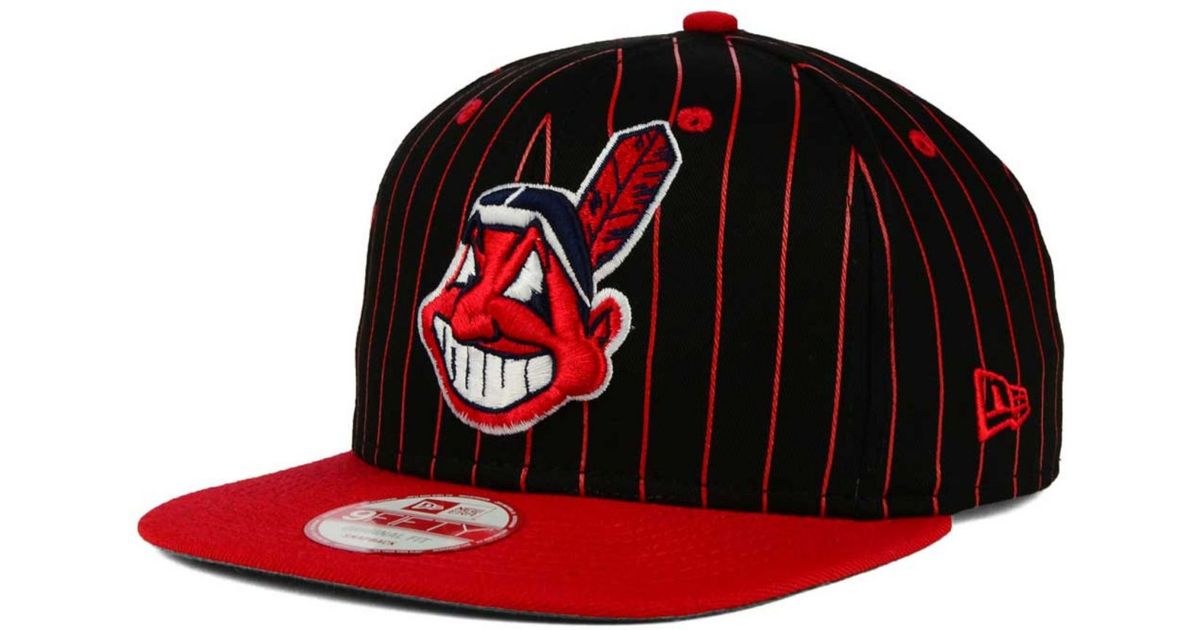 KTZ Cleveland Indians Vintage Pinstripe 9fifty Snapback Cap in Red for Men  | Lyst