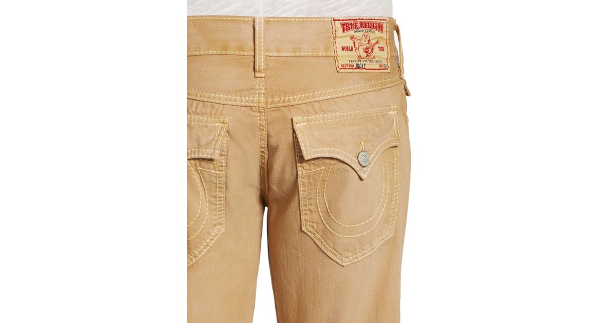 True Religion Ricky General Lee Straightleg Jeans in Khaki (Natural