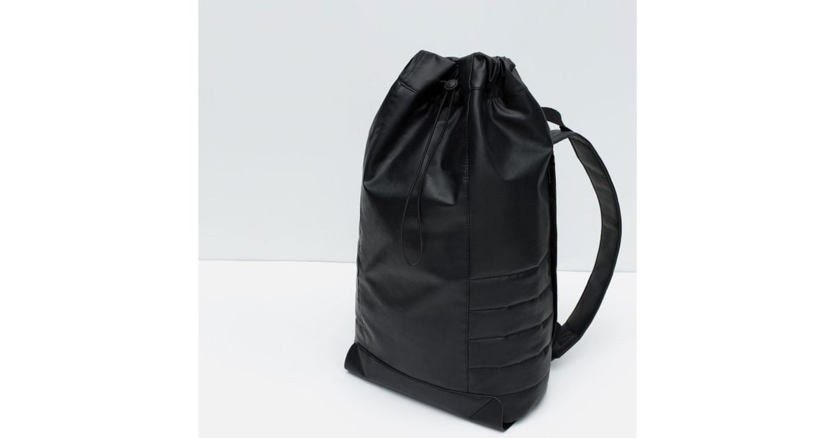 Zara Technical Fabric Backpack in Black for Men | Lyst