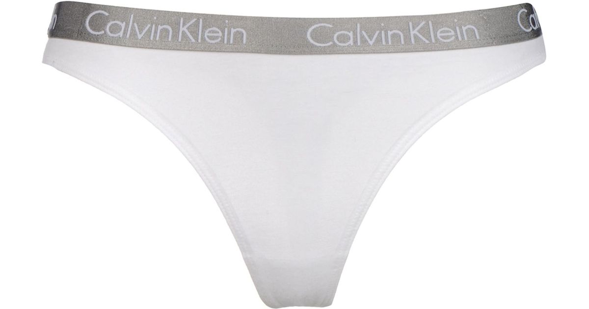 Calvin Klein Cotton Gstring in White Lyst