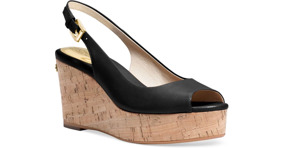 Michael Kors Michael Natalia Platform Sandals in Black - Lyst