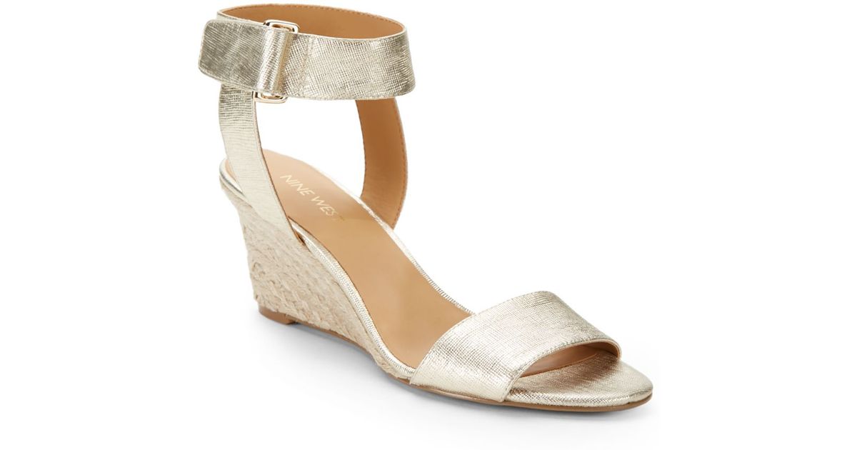 nine west gold sandals