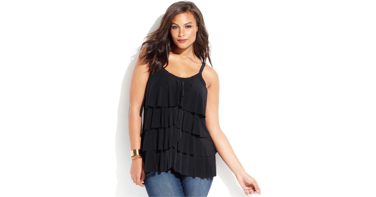 tiered ruffle top plus size