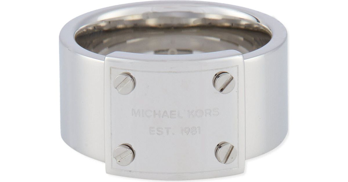 Michael kors logo plaque ring Clearance