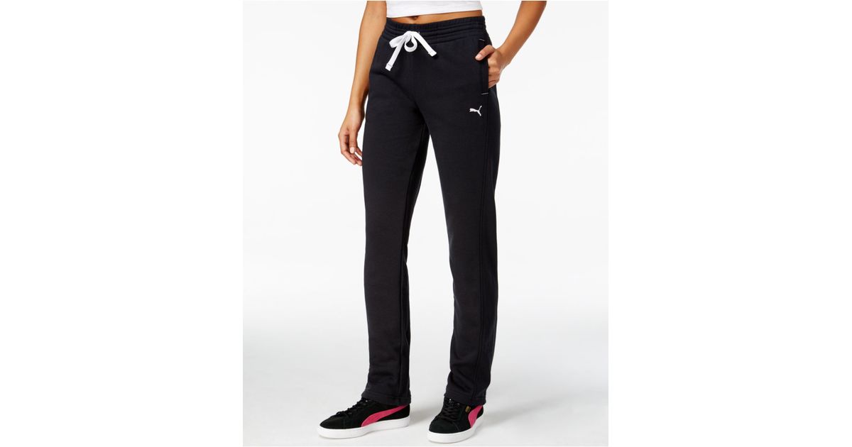 PUMA Cotton Drawstring-waist Sweatpants in Black | Lyst