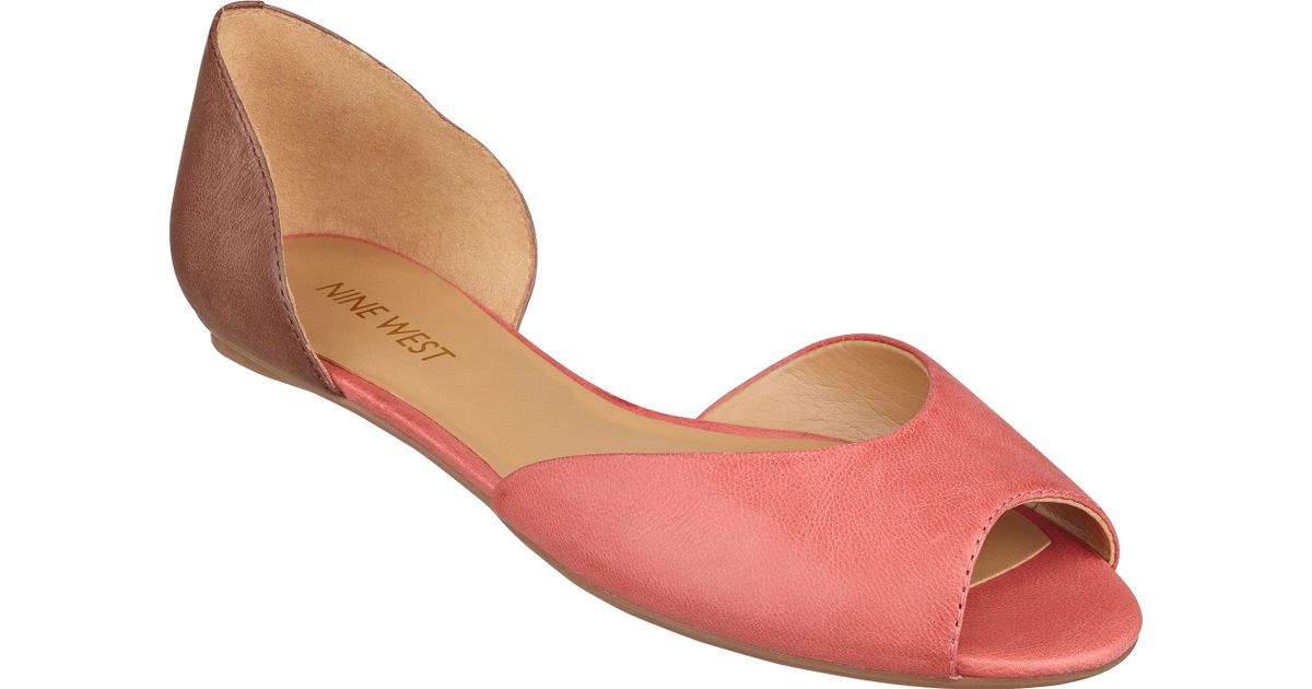 nine west peep toe flats