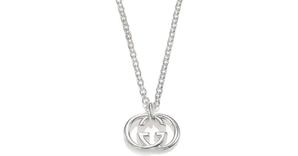 Gucci Gg Silver Pendant Necklace in Metallic for Men - Lyst