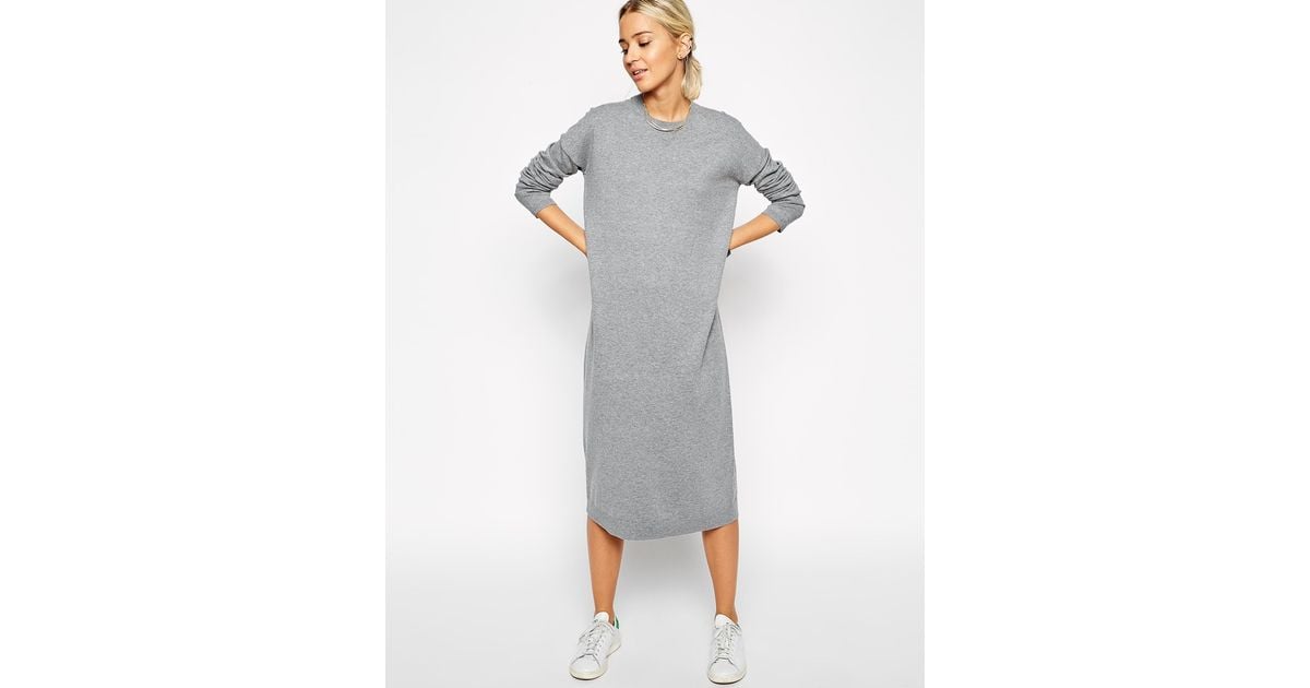 grey midi jumper dress