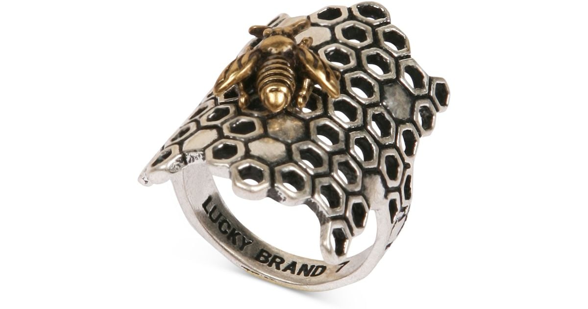 Lucky Brand Twotone Bee Honeycomb Ring 