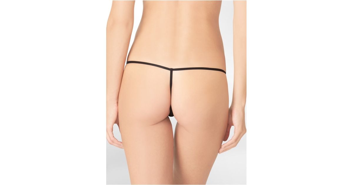 Calvin Klein Underwear Sleek String Thong in Black | Lyst
