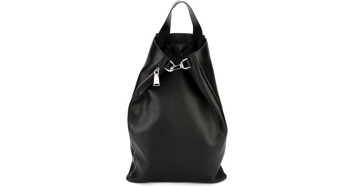 Jil Sander Leather Backpack in Black for Men | Lyst