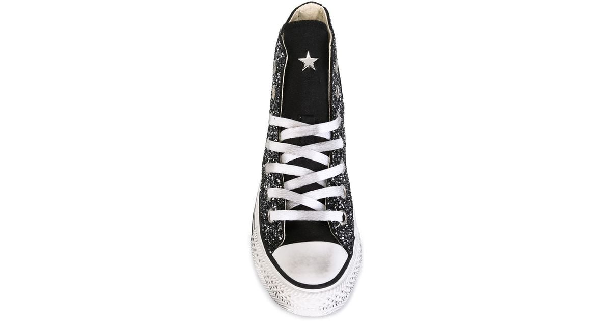 converse black sparkle sneakers