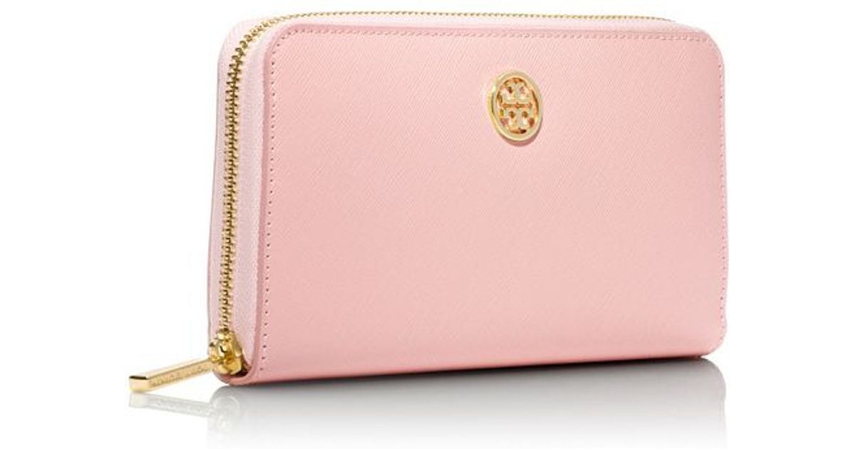 Tory Burch Robinson Zip Continental Wallet in Pink Lyst