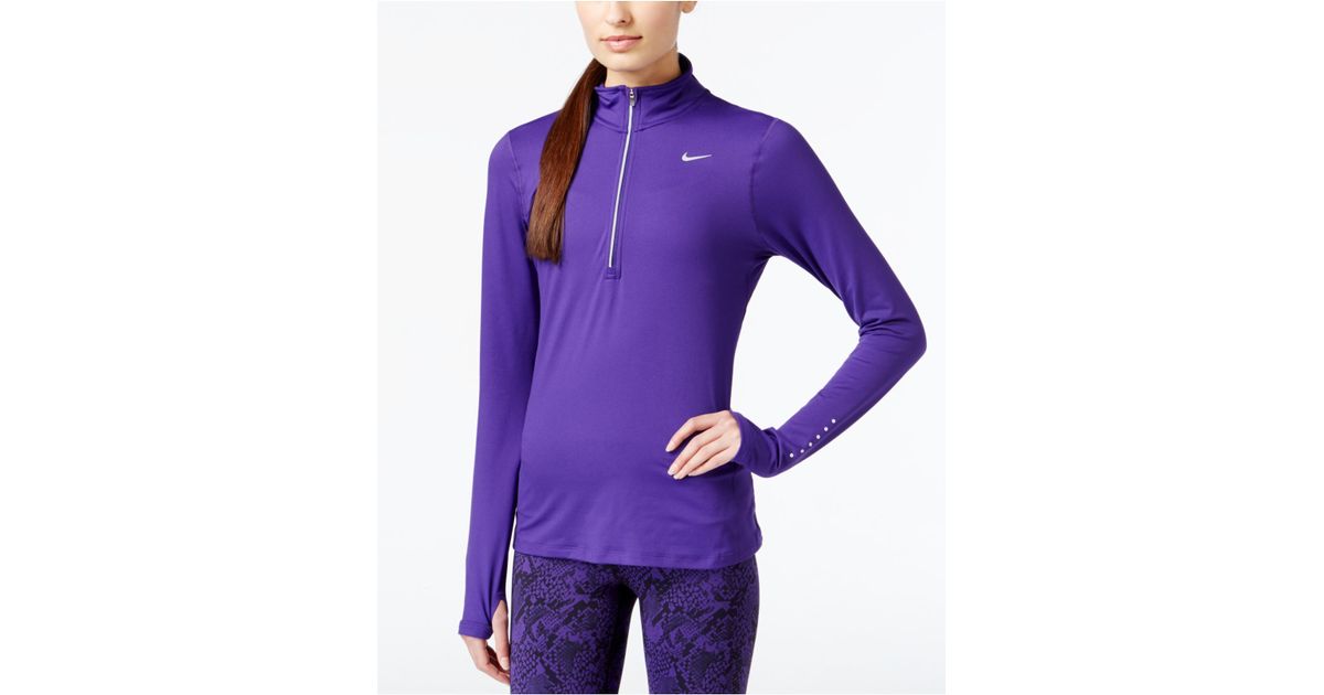 Nike Element Dri-fit Half-zip Running Top in Purple - Lyst