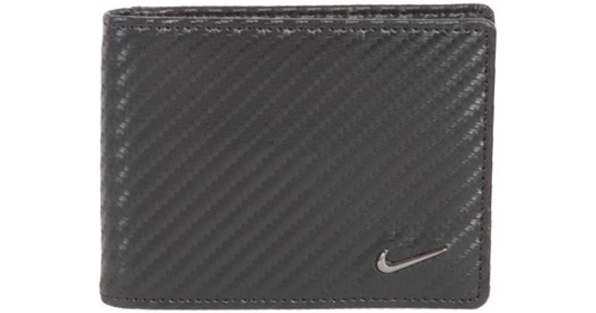 Nike Leather Money Clip Wallet in Black 