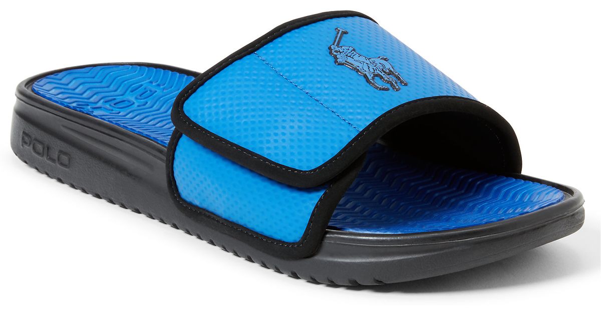 Polo Ralph Lauren Romsey Slide Sandal in Blue for Men | Lyst