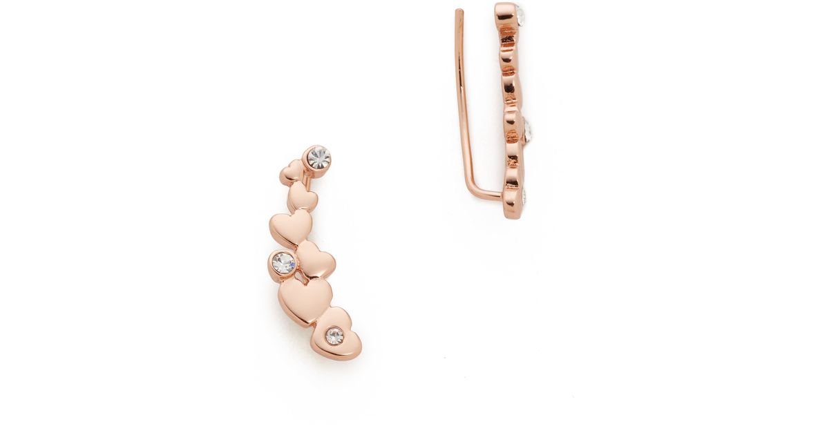 Lyst Kate Spade New York Love List Ear Pin Earrings In Pink