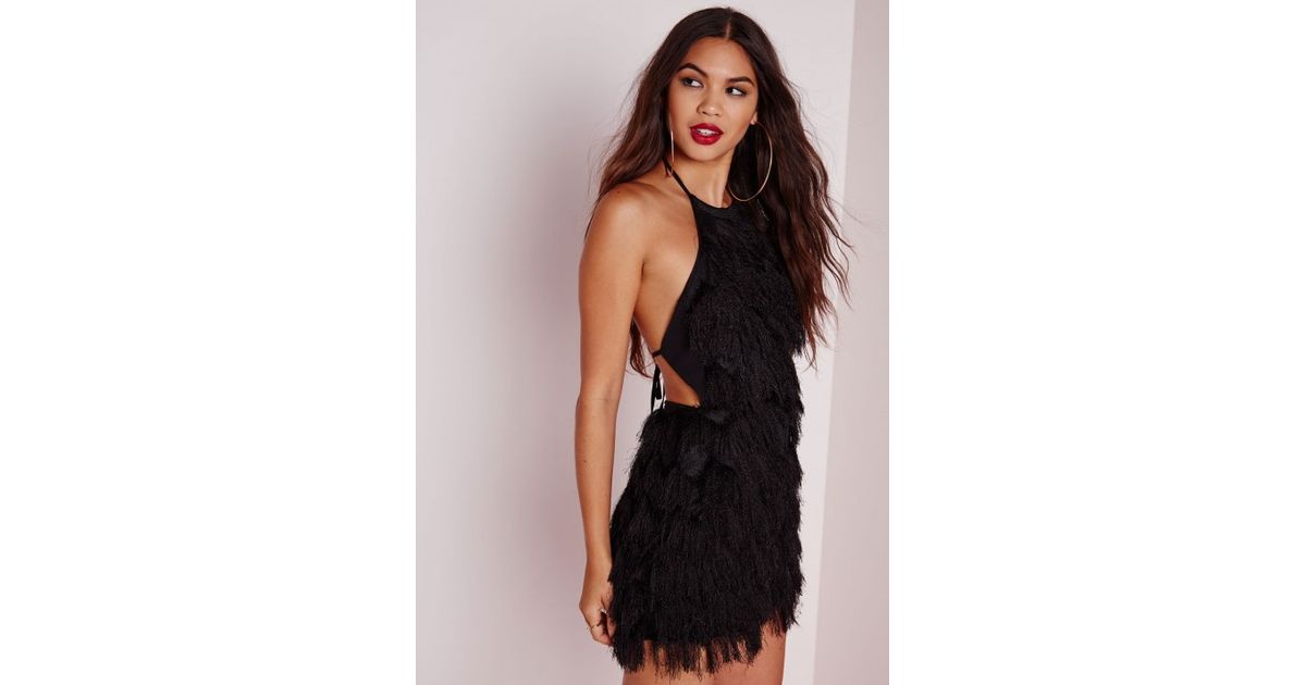 black fringe playsuit